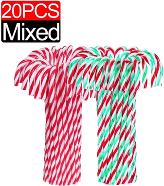 Inspire Picks Classic Candy Cane Christmas Tree Hanging Ornament Set 20pcs mixed 15cm