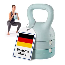 Relaxdays Kettlebell verstellbar 2-6kg Blau