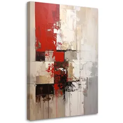 WANDBILD, Rot beige Abstrakt