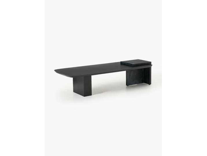 Table basse en chêne et marbre Naida