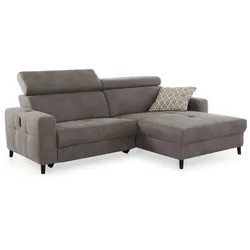 Ecksofa mit Funktion Doppio Mikrofaser Braun Hellbraun