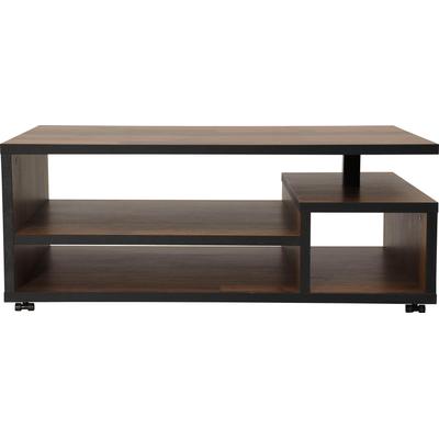 Couchtisch HELA, schwarz (oldwood, schwarz, oldwood), B:106cm H:42cm, Tische, Couchtisch, auf Rollen, industrial Design