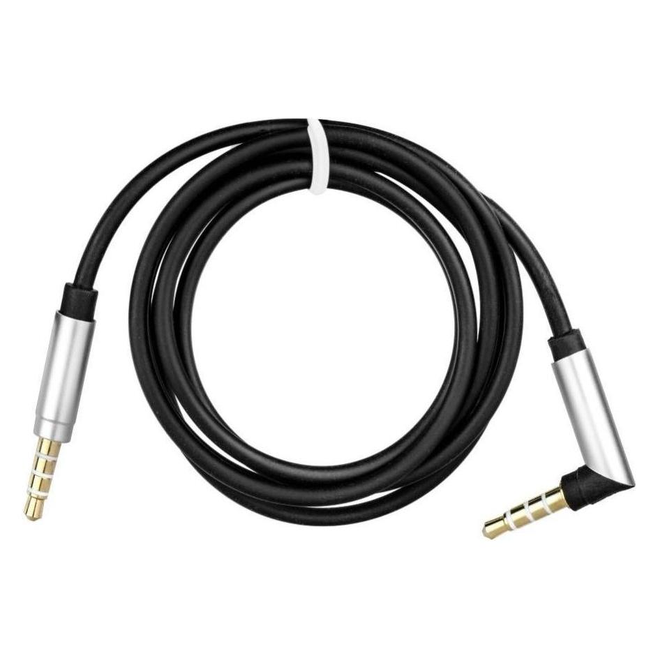 OEM Converter Cable AUX Jack 3,5 mm (male) to Jack 3,5 mm (male) at an angle 90 degree 1 m black (1 m, AUX Kabel) (52927128)