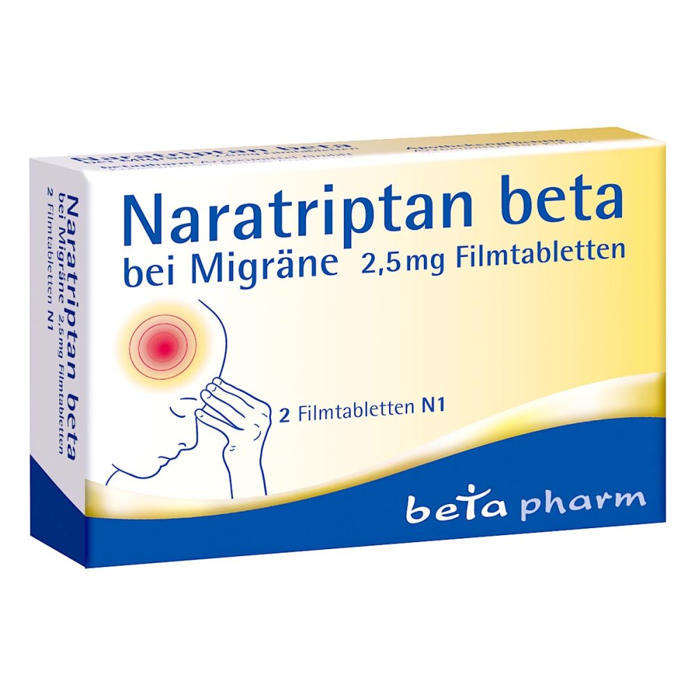 betapharm Arzneimittel GmbH Naratriptan Beta bei Migräne 2,5 Mg Filmtabletten 16006134
