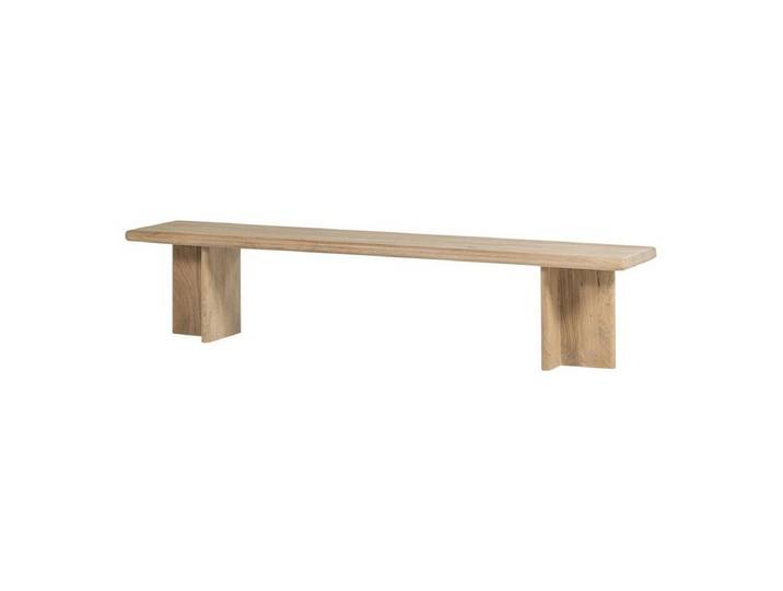 WOOOD Sitzbank Ato - Mangoholz Natur, 220 cm, Sichtbare Maserung, abgerundete Ecken, große Sitzfläche