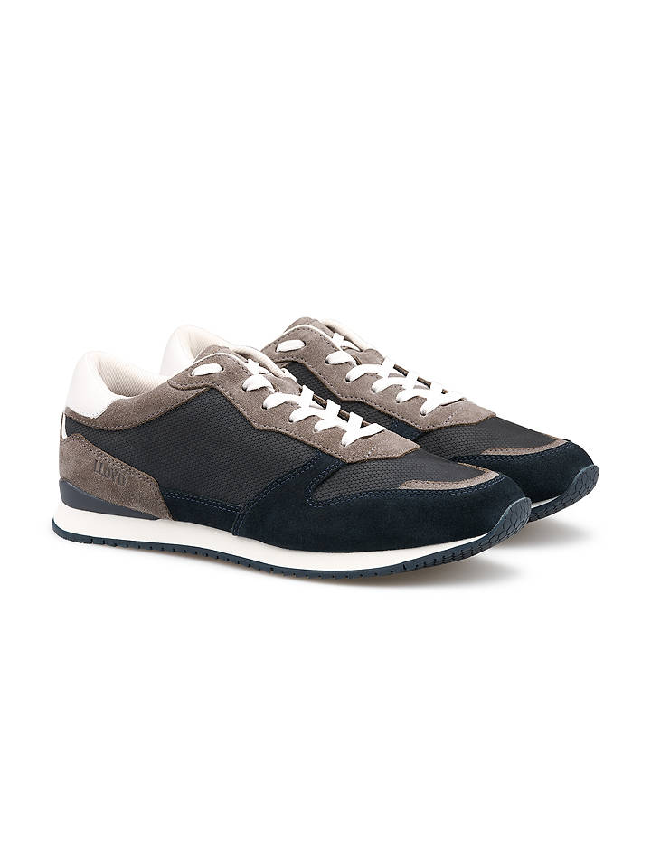 LLOYD Leder-Sneakers in Taupe/ Dunkelblau - 40,5