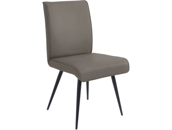 4-Fußstuhl, Schwarz, 48x91x60 cm, Long-Life-Leder, Gepolstert, Modern, K+W-Polstermöbel