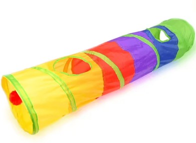 Inspire Curations RainbowRush Collapsible Cat Tunnel Play Tube For Indoor Cats & Puppies multicolor