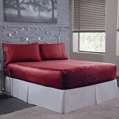 Jlj Home Furnishings Llc Bed Tite Satin Sheet Set, King, Burgundy