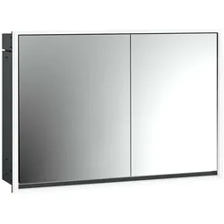 LED-Lichtspiegelschrank Loft Unterputz, 1000 mm, breite Tür links schwarz