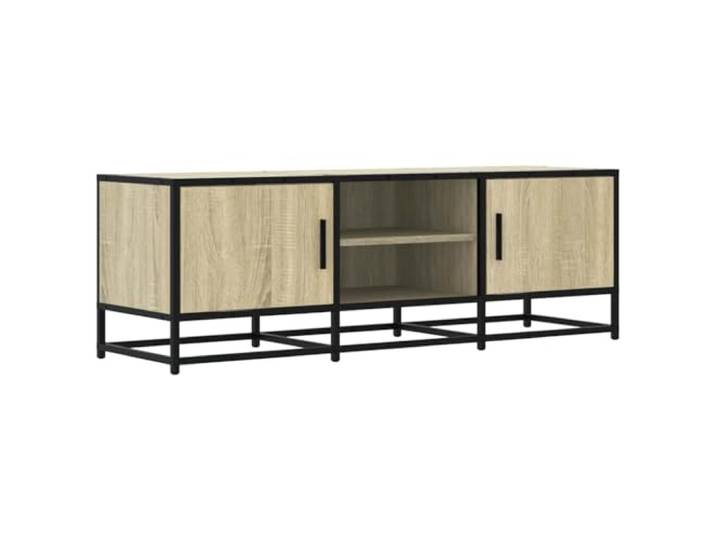 Kaorsrow TV-Schrank Sonoma-Eiche 120x35x41 cm Lowboard mit Metallgestell Industrieller TV-Tisch für Wohnzimmer und Schlafzimmer mit geräumigen Fächern für Mediengeräte und Dekoration.