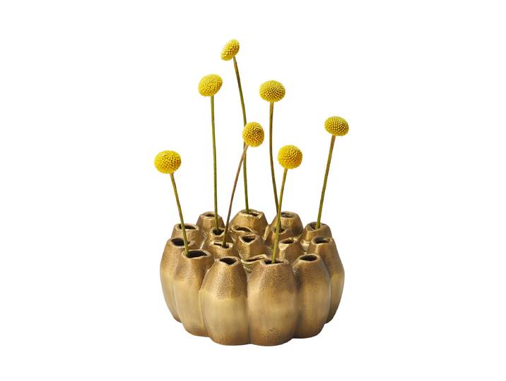 18-Loch Design Vase „San Remo“ Gold Philippi