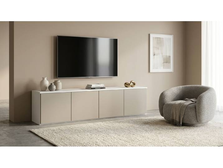 Schlichtes Lowboard von Pickawood MDF Beschichtet MDF Weiß matt