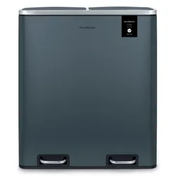 Les Collectors Küchen-Recycling-Behälter N°906 / 60L / 2x30L / Mülltrennung / Edelstahl / Grau