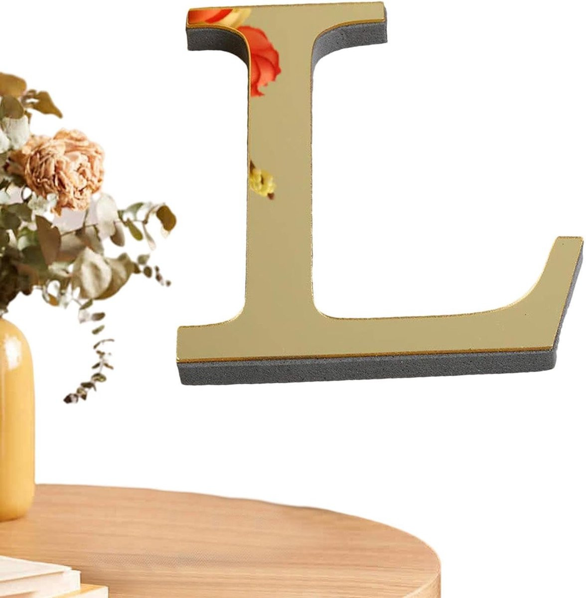 Decoratieve 3D Letters Lichtgoud - Acryl Wanddecoratie met Spiegelend Oppervlak - Groot Formaat