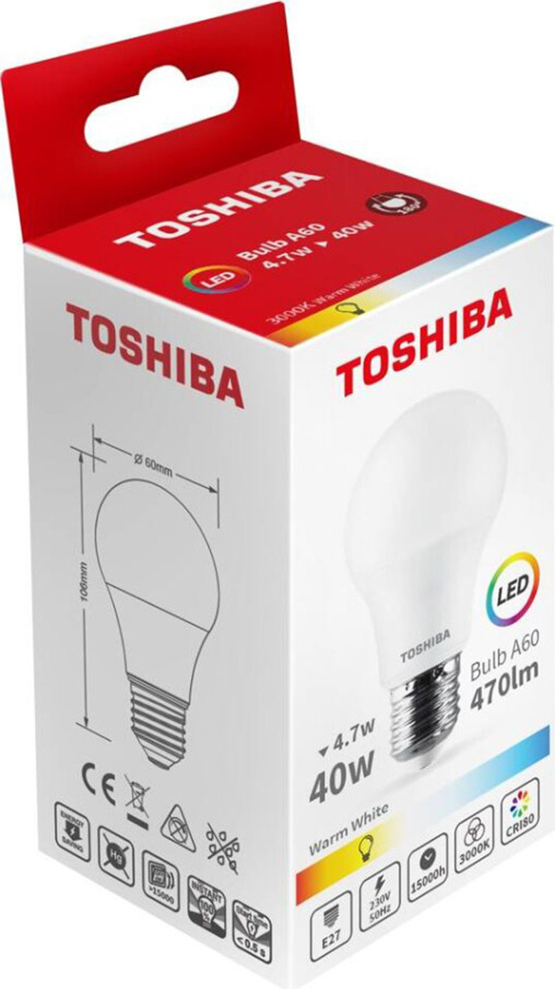 Toshiba LED Gloeilamp A60 E27 5W 4000K
