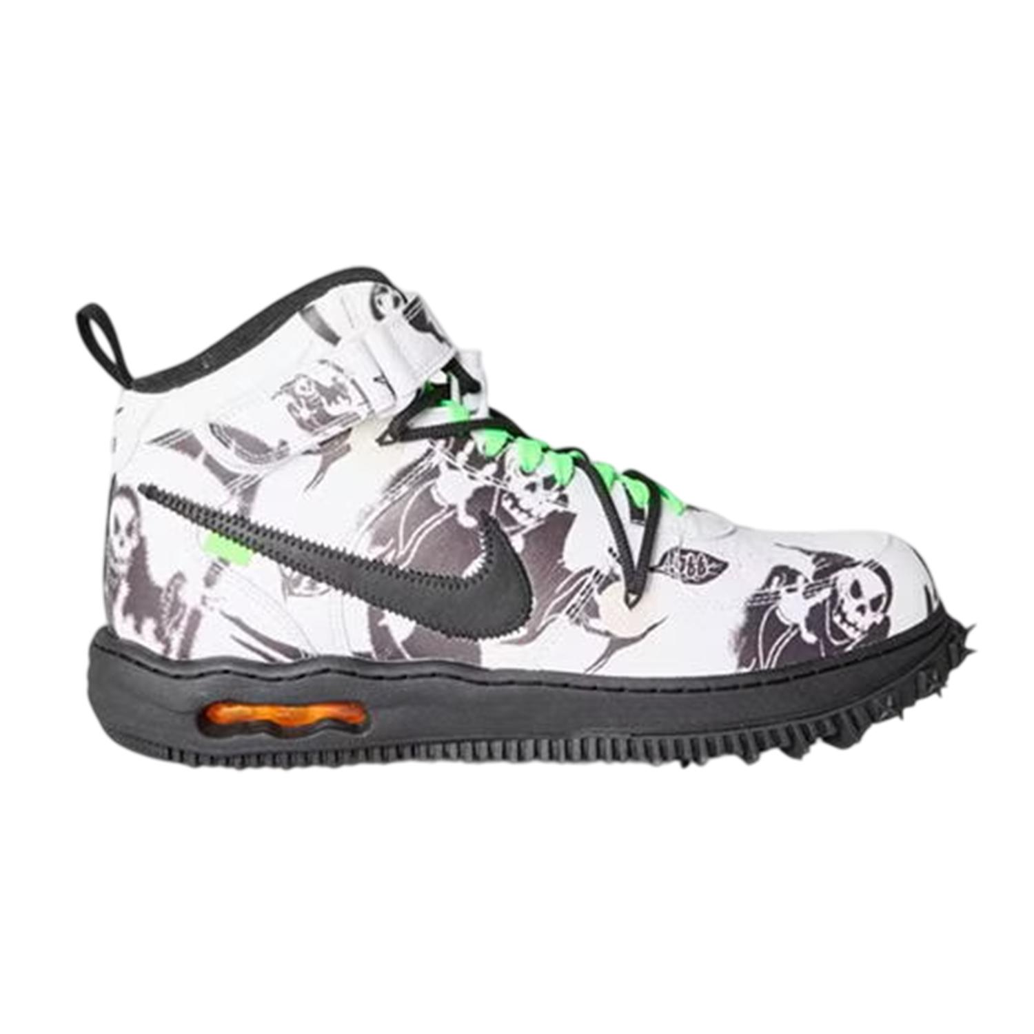 Nike - "Air Force 1" Grafikdruck Schuhe für Damen, Leder (Weiß/Schwarz)