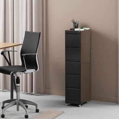 VIVIADORE 5 Drawer Metal File Cabinet with Lock,Anti-Tip Interlock System,Full Extension Ball Bearing Drawers