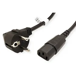 BACHMANN Netzkabel, gerade IEC-Buchse, schwarz, 0,5 m