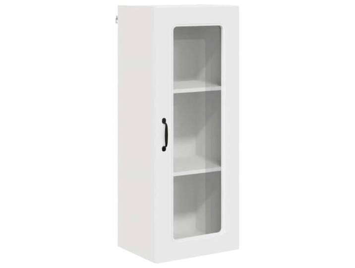 fsahslih Küchen-Wandschrank Weiß 40x31x100 cm Holzwerkstoff mit Tür Kompakter Hängeschrank für die Küche mit drei Regalfächern bietet viel Platz für Geschirr und ordentliche Aufbewahrung.