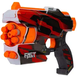Toi-Toys Foam Strikex Launching Pistol Six-Shot Cyclone mit 12 Schaumstoffpfeilen