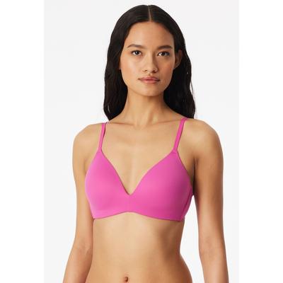 Soft-BH SCHIESSER "Invisible Soft", Damen, Gr. 75, Cup A, pink (508, rot), Microtouch, Obermaterial: 70% Polyamid, 30% Elasthan, Basic, Basic, BHs Soft-BH, mit seitlichen Stäbchen für guten Halt