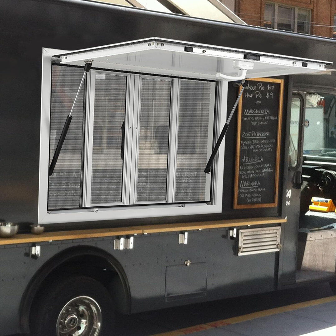 FXSGER Concession Window, 36"W x 24"H Aluminum Alloy Food Truck Serving Window Stainless Steel 60.9cm H