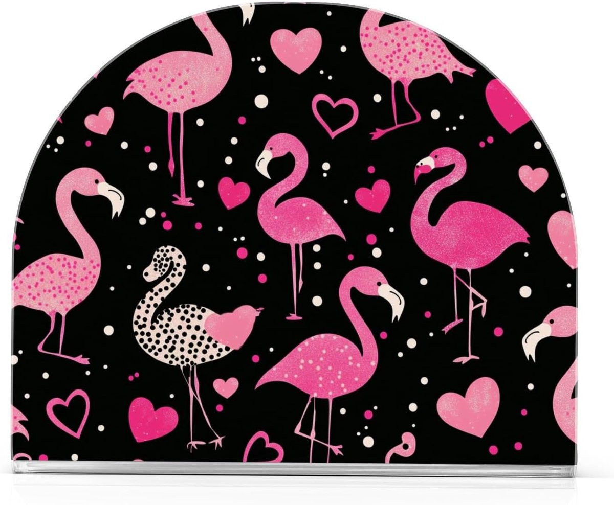 Servet Houder Roze Flamingo - Papieren Organizer van Acryl voor Keuken Decoratie