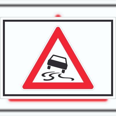 HB-Druck Aufkleber Achtung Schleuder- oder Rutschgefahr Symbol A4 (210x297mm)