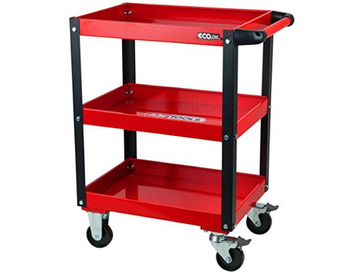 KS Tools 890.0001 ECOline Werkstatt-Servicewagen, H850xB680xT425mm HxBxT 850 x 680 x 425 mm, Tragfähigkeit 150 kg