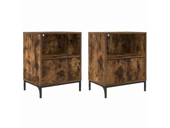 Heofavd Nachttisch 2er Set Räuchereiche 49x36x61 cm Beistelltisch