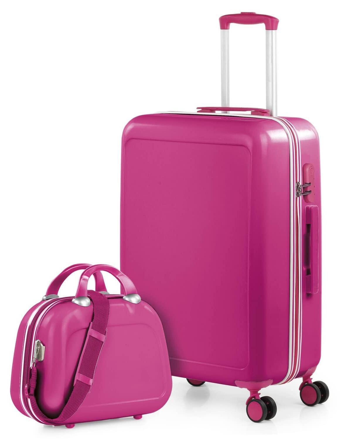 Koffer und Handgepäck, 55x35x25 cm - Fuchsia