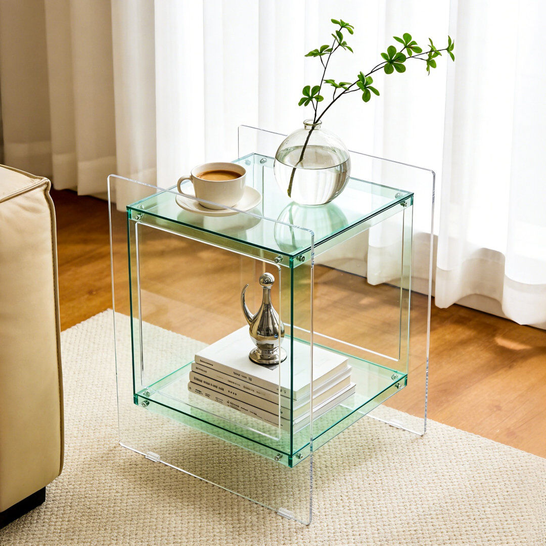 Metro Frame Square Side Table Green 55cm H X 46cm W X 39.5cm D