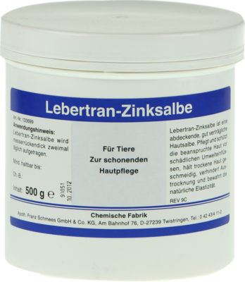Schmees GmbH LEBERTRAN ZINKSALBE vet. 500 g 03674590