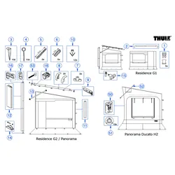 Thule Flex Base Snad 10 Stück an Ducato H2 für Thule Panorama - Thule Ersatzteilnummer 1500602795
