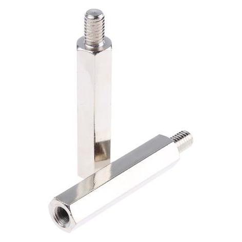 RS PRO Steel Hex. Threaded Spacer M6x45mm (8066685)