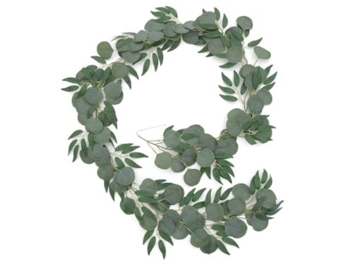 Abiyou Eucalyptus kunstplant slinger voor decoratie en bruiloften, 2 meter