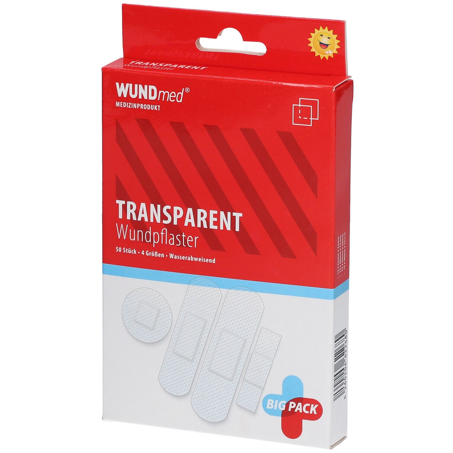 Pflaster transparent wasserfest 4 Größen 50 St