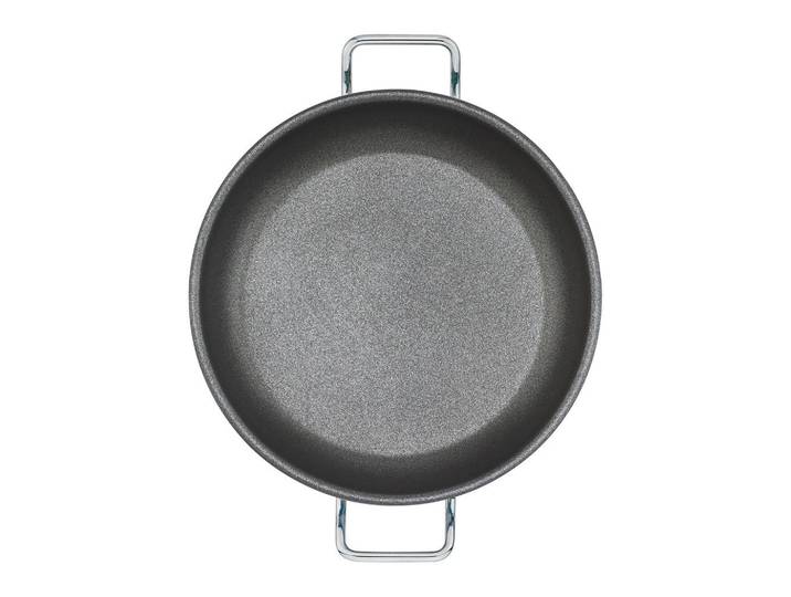 Spring Servierpfanne Vulcano, Silber, Metall, 6.1 cm, antihaftbeschichtet, besonders hoher Rand, rostfrei, backofengeeignet, Kochen, Pfannen, Servierpfannen