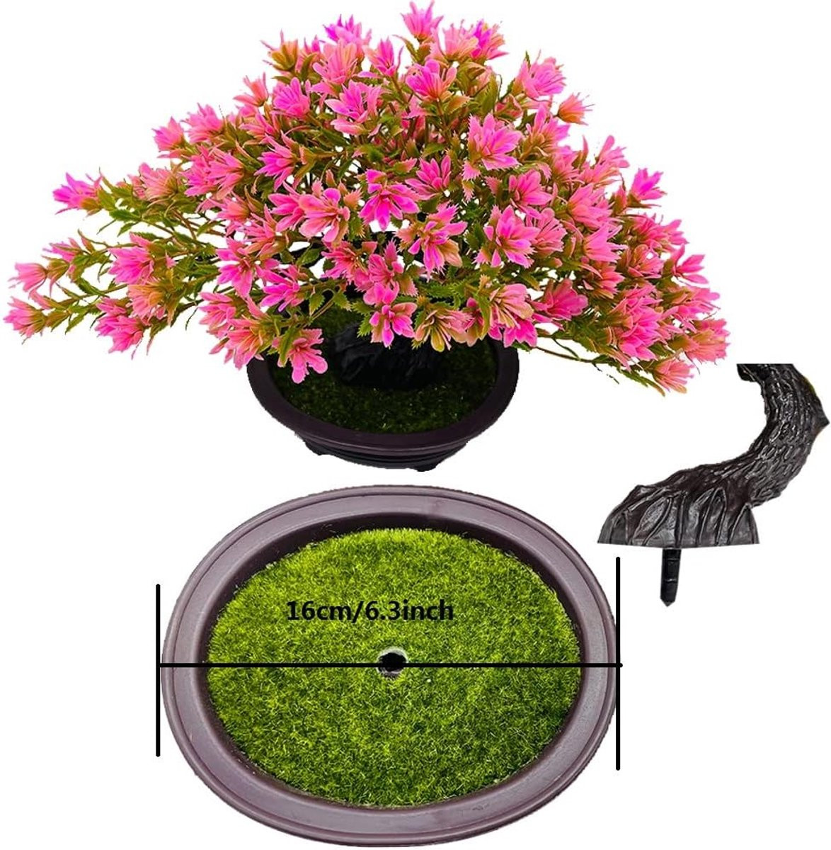 SnelShoppen Kunstplant Bonsai Boom in Pot - Realistische Japanse Den - Decoratieve Kunstboom voor Thuis