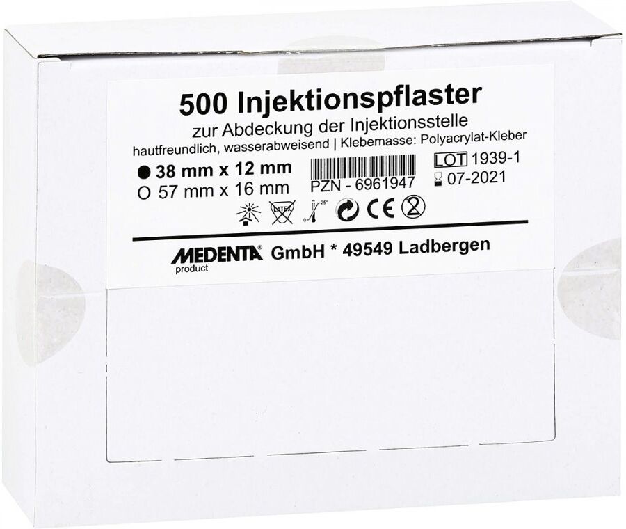 Injektionspflaster 38x12 mm 500stk