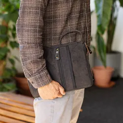 Stonewash Travel Laptop Pouch - Charcoal -24x33cm
