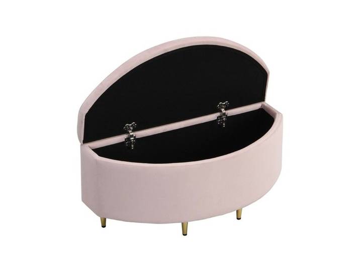 Banc rembourré rangement velours coffre repose-pieds métal entrée salon chambre 90x40x42 cm rose