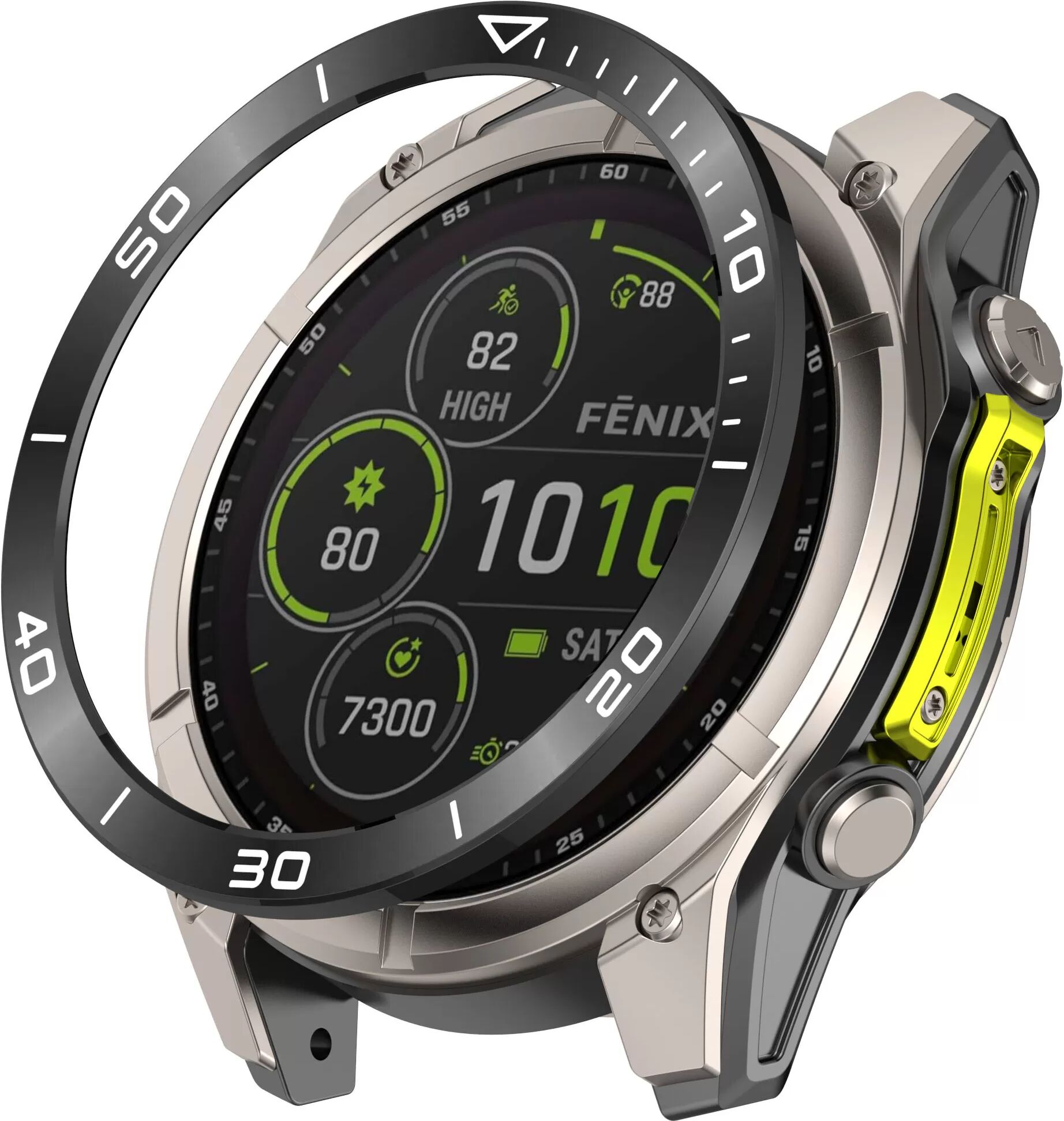 INF Garmin Tactix 8 51mm AMOLED Lünette - Schwarz & Weiße Zeitzone