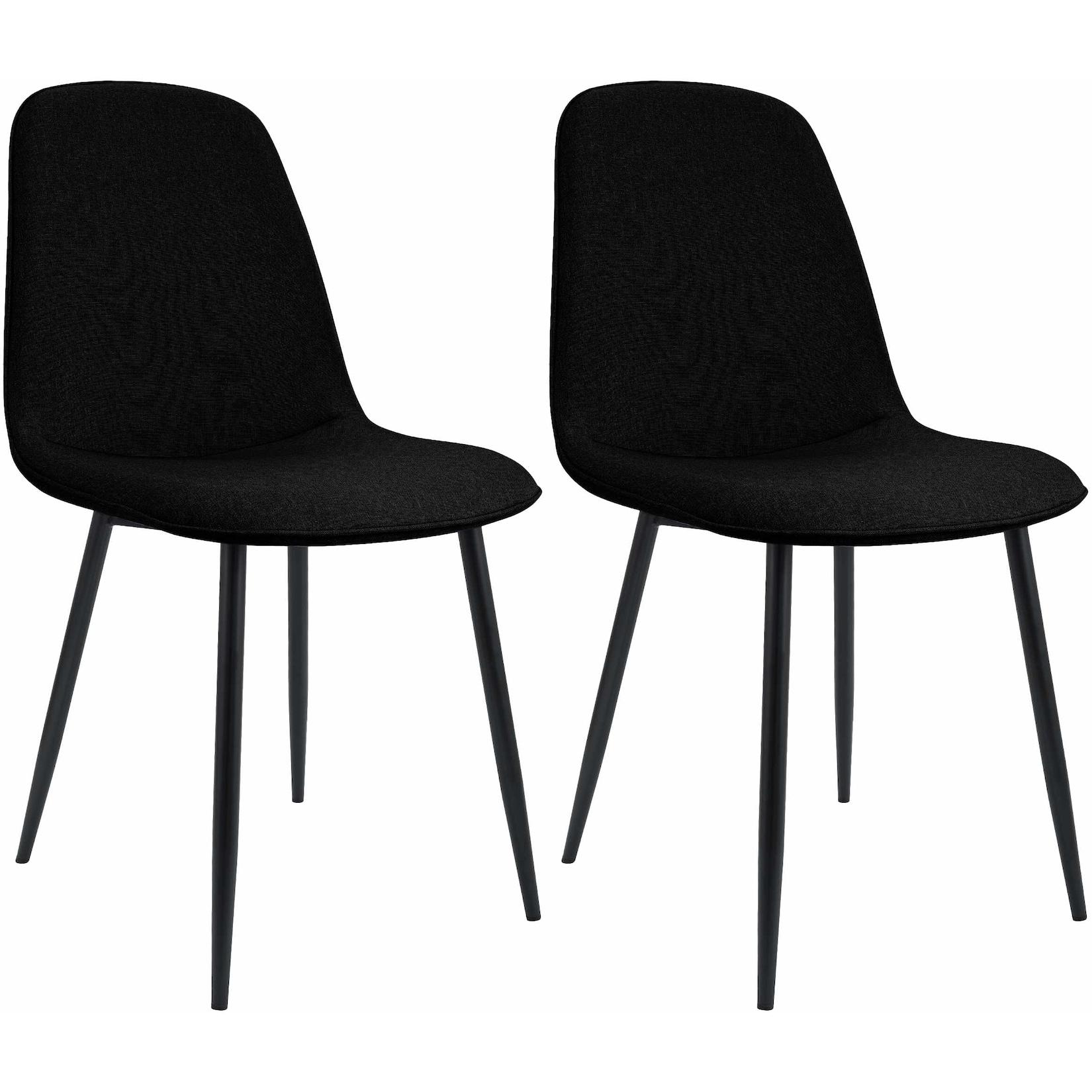 CLP 2er Set Esszimmerstuhl Maryam Stoff - Farbe: schwarz, Material: Stoff