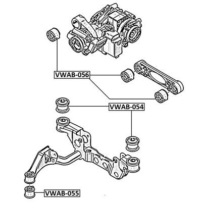FEBEST Lagerung, Differential VWAB-055 unten für VAG