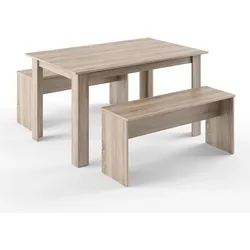 Vicco Tischgruppe Sitzgruppe Essgruppe Holztisch Esstisch Holz Tisch Sonoma
