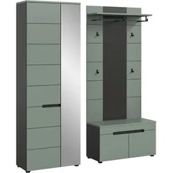 Garderobe CANU 3-teilig Grau, Graugrün