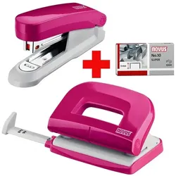 Novus Locher-Tacker-Büroset »Evolution Twin Set fresh« pink