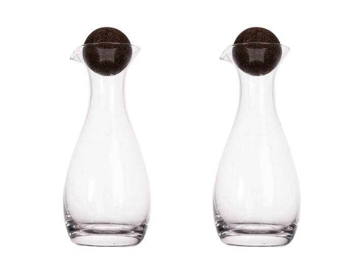Sagaform Bouteille à huile/vinaigre avec boule en liège Nature Lot de 2 35cl Transparent-marron foncé